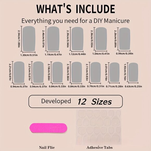 24-Piece Long Square Nude Nail Set with Butterfly, Pearl Embellishments - Picture 5 of 5